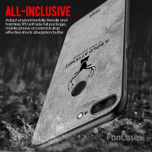 Soft TPU edge Embossed Deer Phone Case For Huawei Nova 3 3i Mate 20 Lite 10 Pro P10 Plus Soft Cloth Cover for P smart plus
