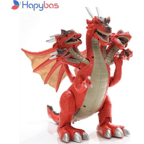New Product Boy Love Dinosaur With 7 Head ChildrenToys Simulation Model electric Plastic Big Dinosaur Model toy