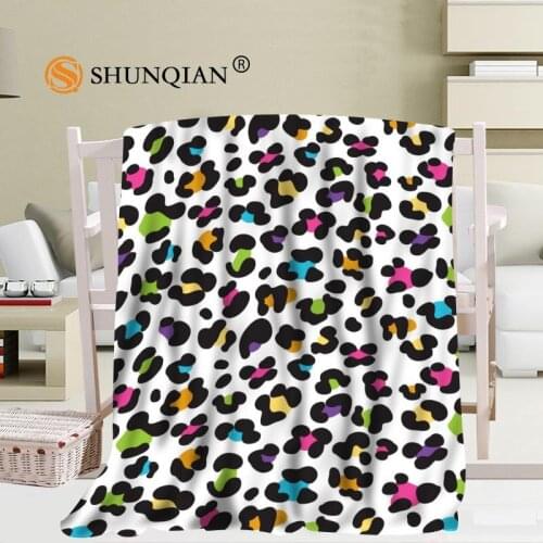 Custom big size leopard print Blankets for beds Falafel warm winter sleeping sofa blanket 56x80inch 50X60inch 40X50inch