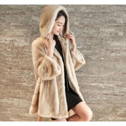 S-3XL 2019 new women coats long hooded Slim imitation velvet faux fur caot wholesale fashion casual rhinestone outerwear jacket