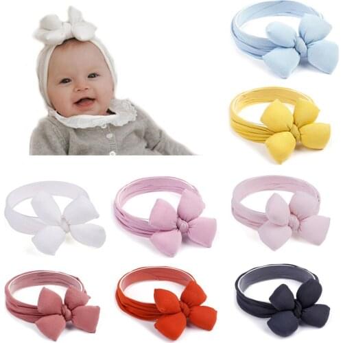 1 PCS 4 Inches Lovely Handmade Bowknot Baby Elastic Hairband Infant Soft Skin-friendly Cotton Headband DIY Clothing Decoration