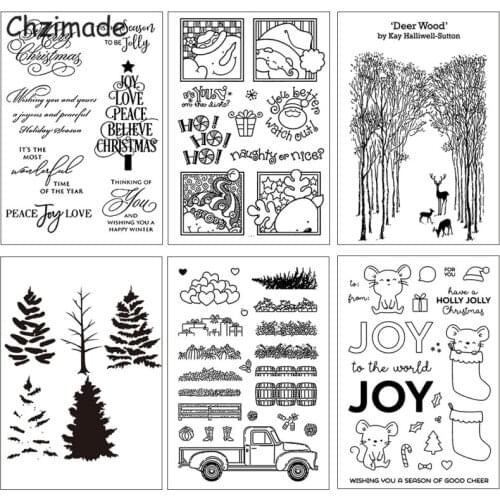 Chzimade Cartoon Animals Tree Clear Stamp Diy Silicone Seals Scrapbooking Card Making Photo Album Decoration Supplies Sheets