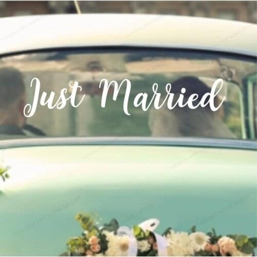 Just Married Car Wedding Sticker Decal Removable Vinyl Waterproof Bride Groom Decoration Stickers WU263
