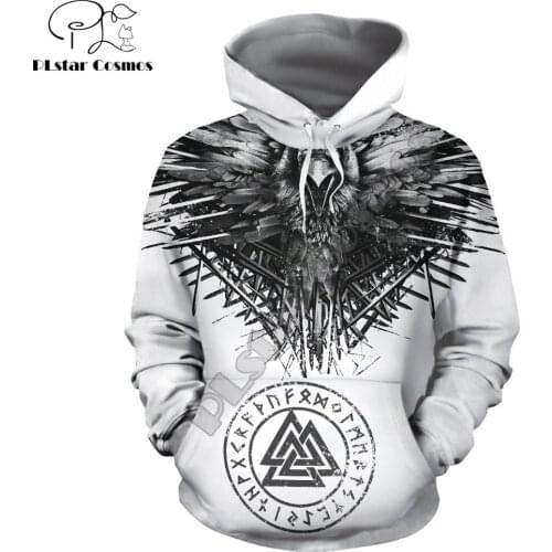 Viking hoodies Raven Of Odin Valknut 3D Printed Mens Zip Up Hoodie Harajuku Streetwear Unisex Casual Jacket Tracksuit YY025