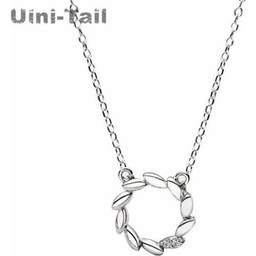 Uini-Tail hot new 925 sterling silver round garland micro-inlaid necklace fashion tide flow versatile simple birthday gift ED333