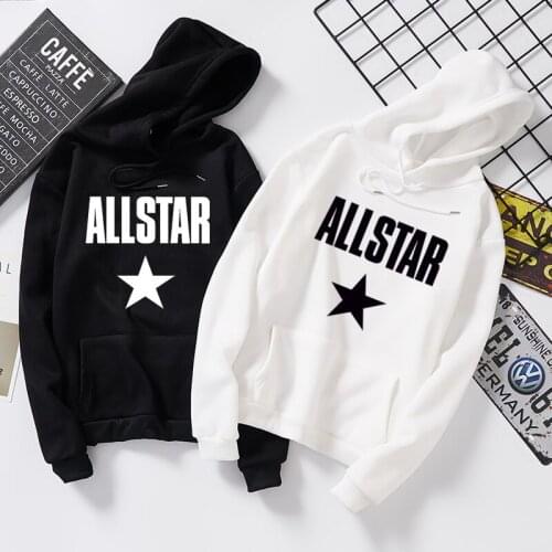 Unisex !! ALL STAR Hoodies Women Hooded Letter Simple Leisure Oversize Pullovers Hip Hop Styles Womens Loose Trendy Clothing