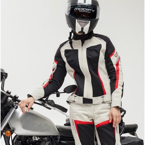 DUHAN Female Motorbike Jacket Trousers Motorcycle Jackets Lady Pants Clothes With CE Protective gear racing jackets