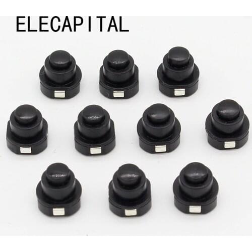 10PCS a lot Flashlight Torch Part Round Push Button Switch Black DC 30V 1A 10mm x 10mm (D*H)