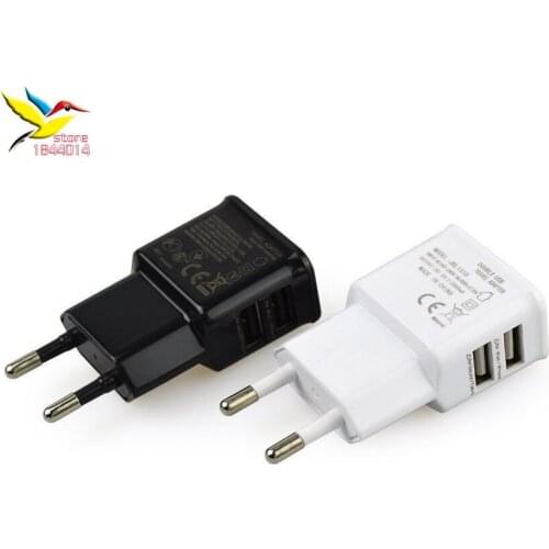 Hot Universal EU Plug 5V 2A Dual Ports 2 USB 1310 Adapter Usb Wall Travel Charger Adapter For Samsung iPhone Mobilephone 100 pcs