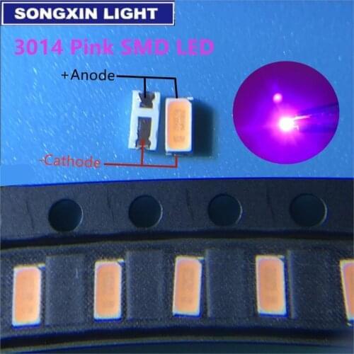 4000PCS 3014 3.0X1.4mm pink light SMD light-emitting diode SMD LED Lamp bead 3.0*1.4*0.8MM NEW