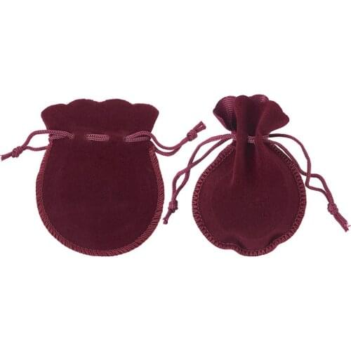 200 pcs 90x70mm Velvet Jewelry Bag Jewelry Packing Velvet Drawstring Pouches Gift Bags, MediumVioletRed