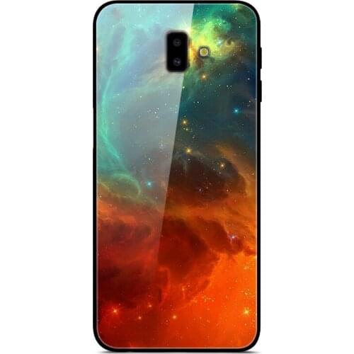 For Samsung Galaxy J6 Plus Phone Case Tempered Glass Case Back Cover Series 1
