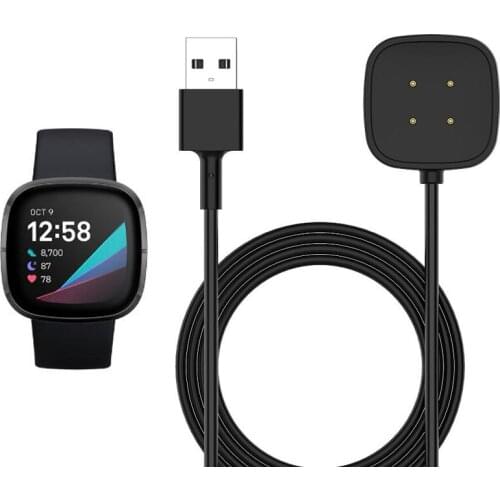 Dock Station Charger Adapter USB Charging Cable Base Cord Wire for Fitbit Sense/Versa 3 Smartwatch Versa3 Smart Watch Accessory