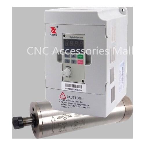 Water cooled spindle motor 1.2kw ER11 GDZ62-1.2(60000rpm) 1000HZ for CNC metal engraving & 1.5kw DZB280B001.5L2DK VFD Inverter