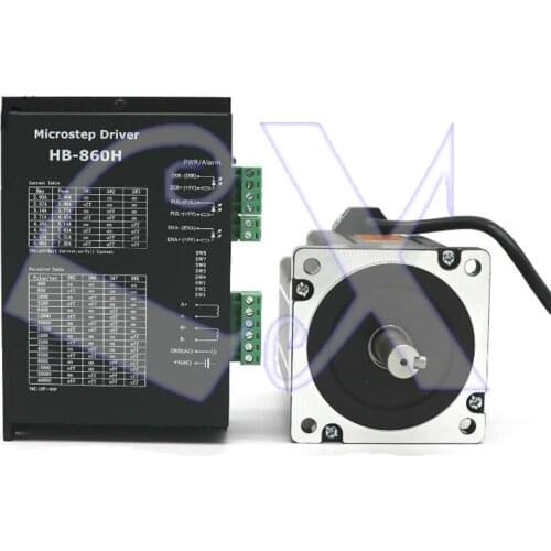 High Torque 2-phase NEMA34 Stepper Motor Drive Kit HB-860H Driver + 86BYGH250D 12Nm 5.6A Motor for CNC Engraving Machine