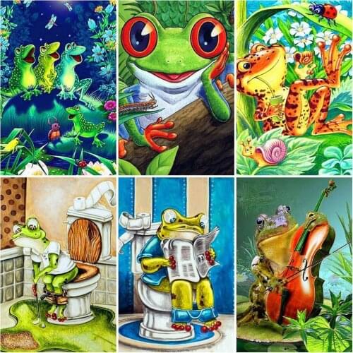 Evershine DIY Diamond Embroidery Full Display Frog Diamond Painting Animals Diamond Mosaic Sale Cartoon Rhinestones Pictures