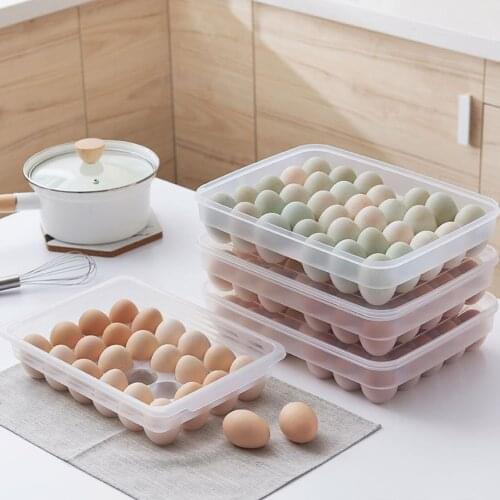 Large Capacity Eggs Box Refrigerator Fresh-keeping Storage Box 34-grid Transparent Plastic Fruit Strawberry Cherry Container