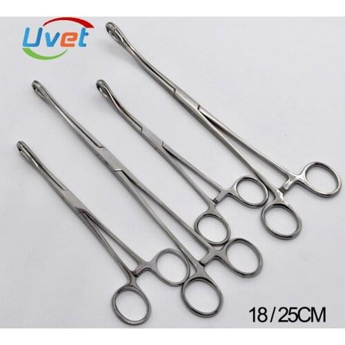 Uvet 10pcs 25cm Stainless steel medical pliers straight curved sponge pliers oval pliers for Medical tools