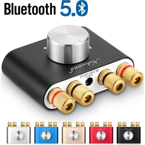 Nobsound Mini Bluetooth 5.0 HiFi TPA3116 Digital Amplifier Stereo Audio 2.0 Channel Sound Amplifiers 100W Power Amp