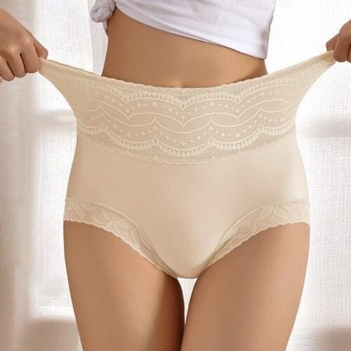 2021 New Lace stitching Plus Size Women Panties Sexy Underwear High Waist Briefs Knickers Lingerie Female Seamless Underpants