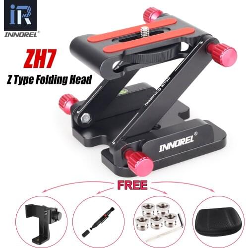 INNOREL ZH7 New Version Aluminum Alloy Z Type Tilt Tripod Head All Metal Flexible Folding Z Pan for Canon Nikon Sony DSLR Camera