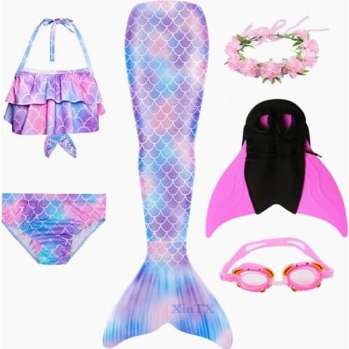 NEW Arrival Mermaid tails with Monofin Fins Flipper mermaid Bikini Swimsuits swimming for Girls can add Flipper For Swimsuit