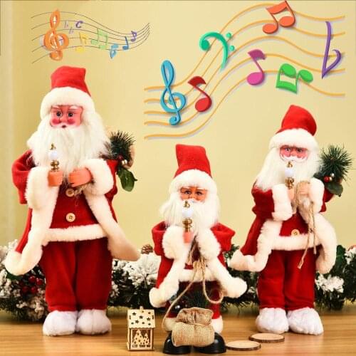 New Year Christmas Decorations for Home New Electric Santa Decoration Childrens Christmas Toys Can Sing Music Christmas Gifts