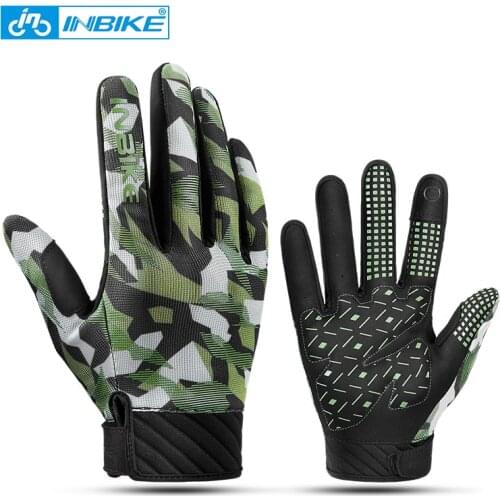 INBIKE Heat Transferring Cycling Gloves For Men Bike Bicycle Riding Climbing Outdoor Colorful Breathable Touch Screen Anti-slip