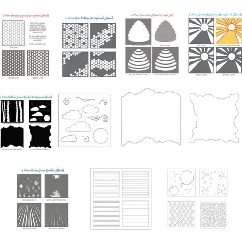 Background Frame Clouds Plastic Stencil for DIY Scrapbooking Embossing Paper Card Craft Painting Template 12