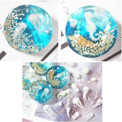 Mini Jellyfish Modeling Resin Mold Ocean Theme Fillers DIY Filling Materials