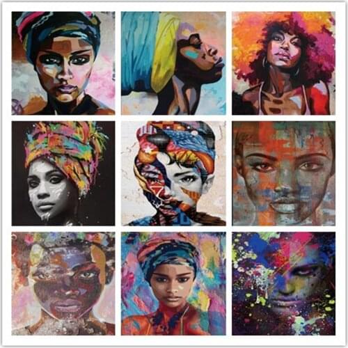 Full Diamond Embroidery African woman Diamond Painting Kit - DIY Cross Stitch Square Rhinestone Pattern Needlework mosaic arts