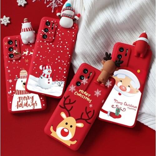Christmas Case For Huawei Y6 Y7 Y9 P Smart 2019 P30 P20 Honor 20 Pro 10X Lite 8X 8A 10i 20i 9X Lovely 3D Doll Santa Claus Cover