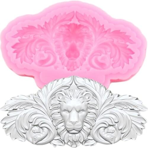 3D Lion Head Silicone Mold Animals Relief Fondant Molds Cake Decorating Tools Polymer Clay Chocolate Candy Mould
