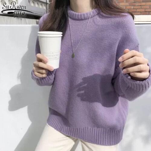 2021 New Sweet and Lovely Long Sleeve Womens Sweater Spring and Autumn Commute Loose Womens Knitwear Wool Pullover 12824