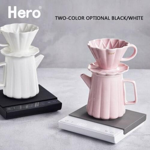 Hero smart coffee scale With dual screen Timer 2kg/0.1g LED Kitchen white Black Scale Barista Accessories Cafe Tool