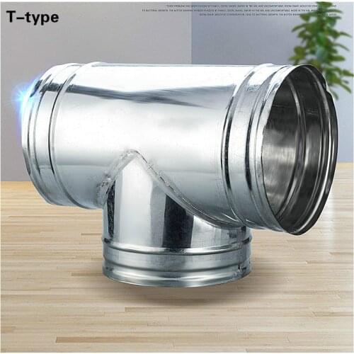 Ventilation Duct Air Duct T / Y Branch Connector Vent Duct Galvanized Vent Pipe Fittings Single Wall for 125/200/250mm Ducting