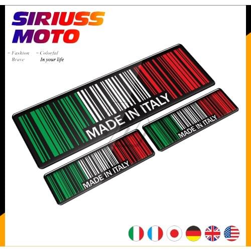 High Quality 3D Bar Code Sticker Made In Italy Motorcycle Tank Pad Decal Case for Honda Yamaha Suzuki Kawasaki Vespa Decal
