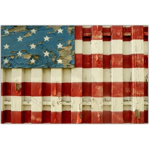 Wlong Art Printing Fashion Oil Painting Canvas Creative Flag Fence Wall Art Pictures for Living room Bedroom Office No Frames