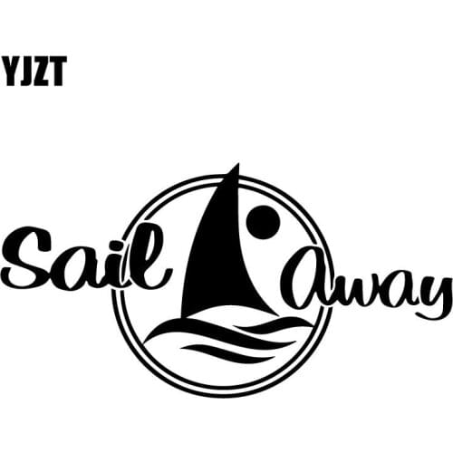 YJZT 18.1CM*9.8CM Sail Away Sailboat The Whole Body Decoration Vinyl Decals Car Sticker C31-0475