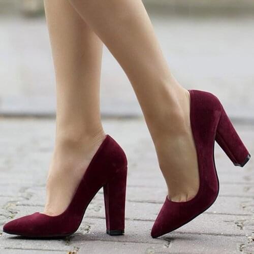 Suede Pump Shoes Women High Heel Sandals 2021 Ladies Shoes and Sandals Woman Shoes Big Size 44 Shoes for Women 2021 Burgundy