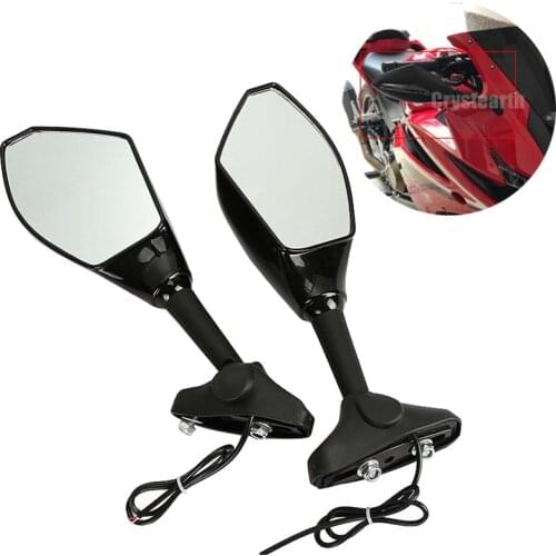 For Triumph Daytona 675 09-11, Daytona 600/650 03-05, TT600 00-03, Trophy 1200 91-04 Motorcycle Rear View Mirrors w/ Turn Signal