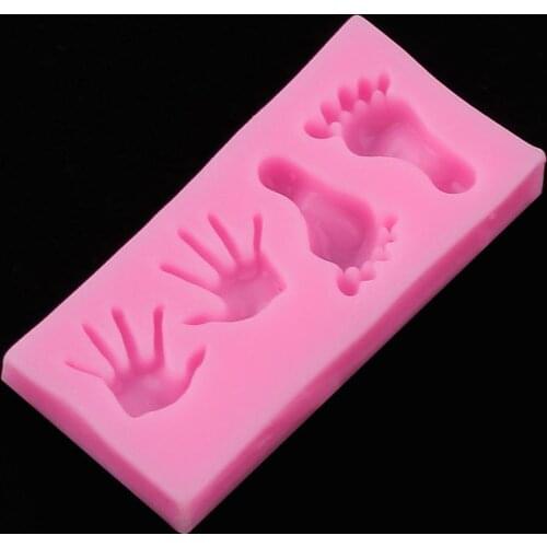 1 Pcs cute baby hands and feet baking silicone mold high temperature easy release mold DIY fondant cake mold