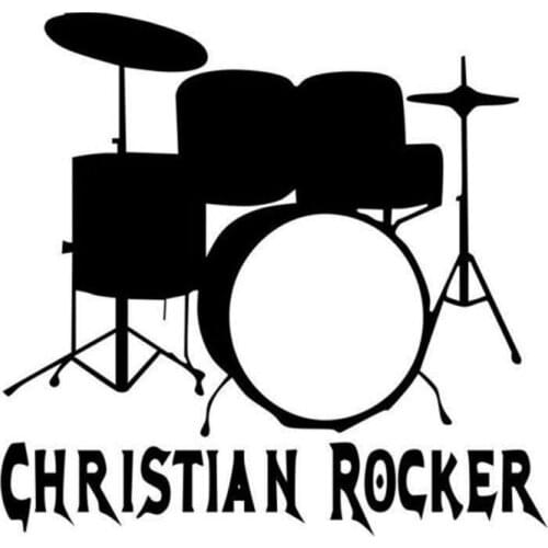 15cm*14.55cmPersonality Rocker Christian Frame Drum Fashion Vinyl Car Accessories C5-0495