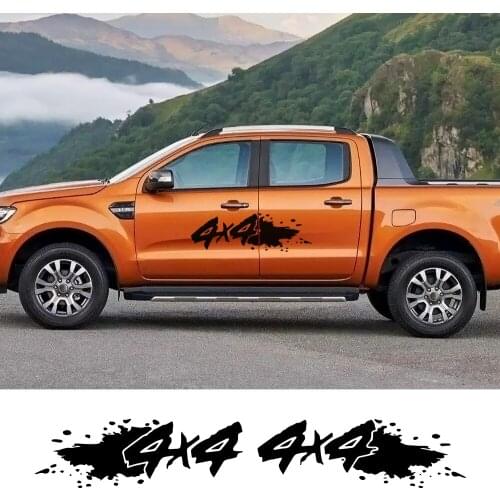 2PCS Car Stickers 4x4 OFF ROAD Pickup Trunk For Ford Ranger Raptor Pickup Isuzu Dma Nissan NAVARA Toyota Hilux Car Accessories