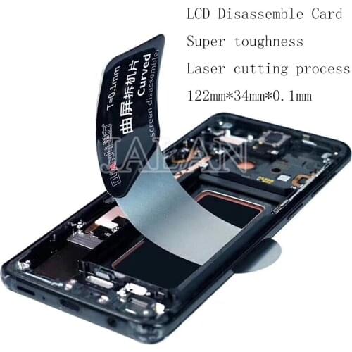 2pcs Disassemble Card Super Thin 0.1mm Flexible steel for edge LCD middle frame separating pry opening tool free cutting