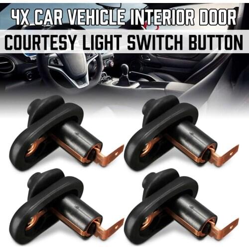4PCS Universal Car Vehicle Interior Door Courtesy Light Lamp Switch Button Part Black