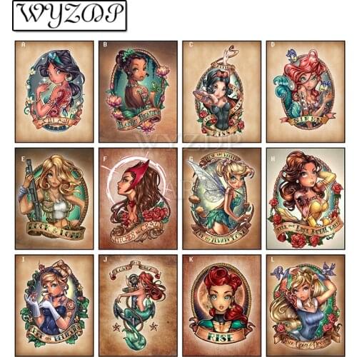 5D Diamond painting Cartoon girl Picture Full Square/Round Diamond Embroidery Cross stitch Gift Kits Home decorWYZWYZ181134