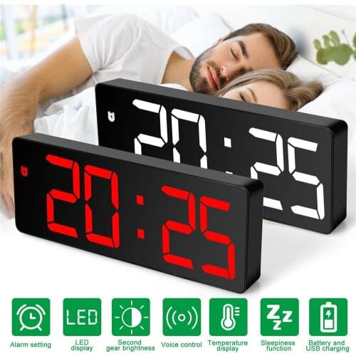Digital Alarm Clock Led Screen Alarm Clocks Bedroom Temperature Snooze Function Desk Table Clock Home Decor Led Clock