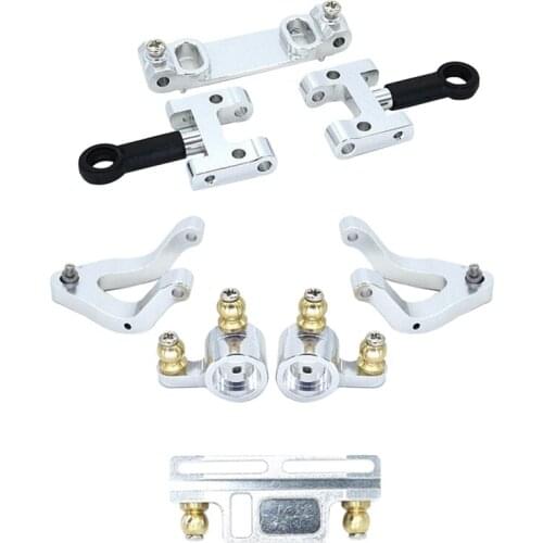 For WPL D12 1/10 RC Truck Car Upgrade Parts Metal Upper Lower Swing Arm Steering Cup Knuckle Set Accessories