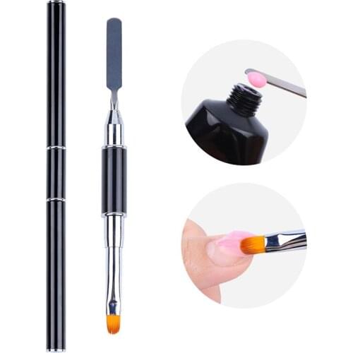 Double Side Nail Art Brush Spatula Pen Manicure Tip Extension Acrylic Builder Accessory Poly Nail Gel Rod Tool New Design